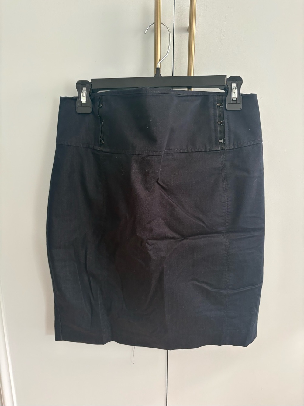 Express Black Pencil Skirt with Hook-Detail Waist